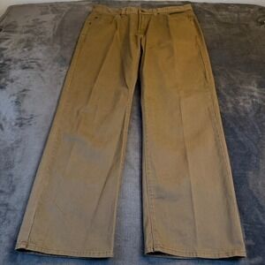 Kirkland Signature Khaki Tan Straight Casual Pants Flat Front Mens Size 36x30